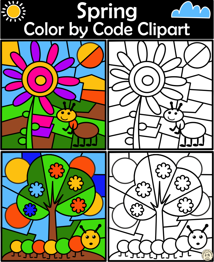 Spring Color by Code Clipart (img # 3)