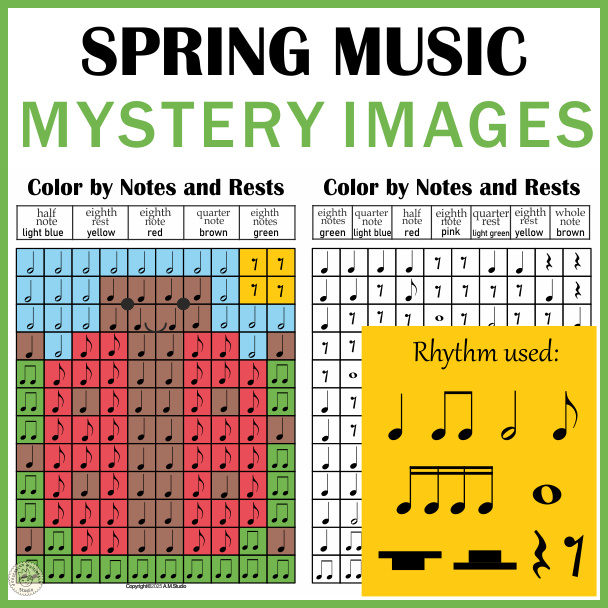 Spring Music Activites - Color by Note Mystery Pictures (img # 3)
