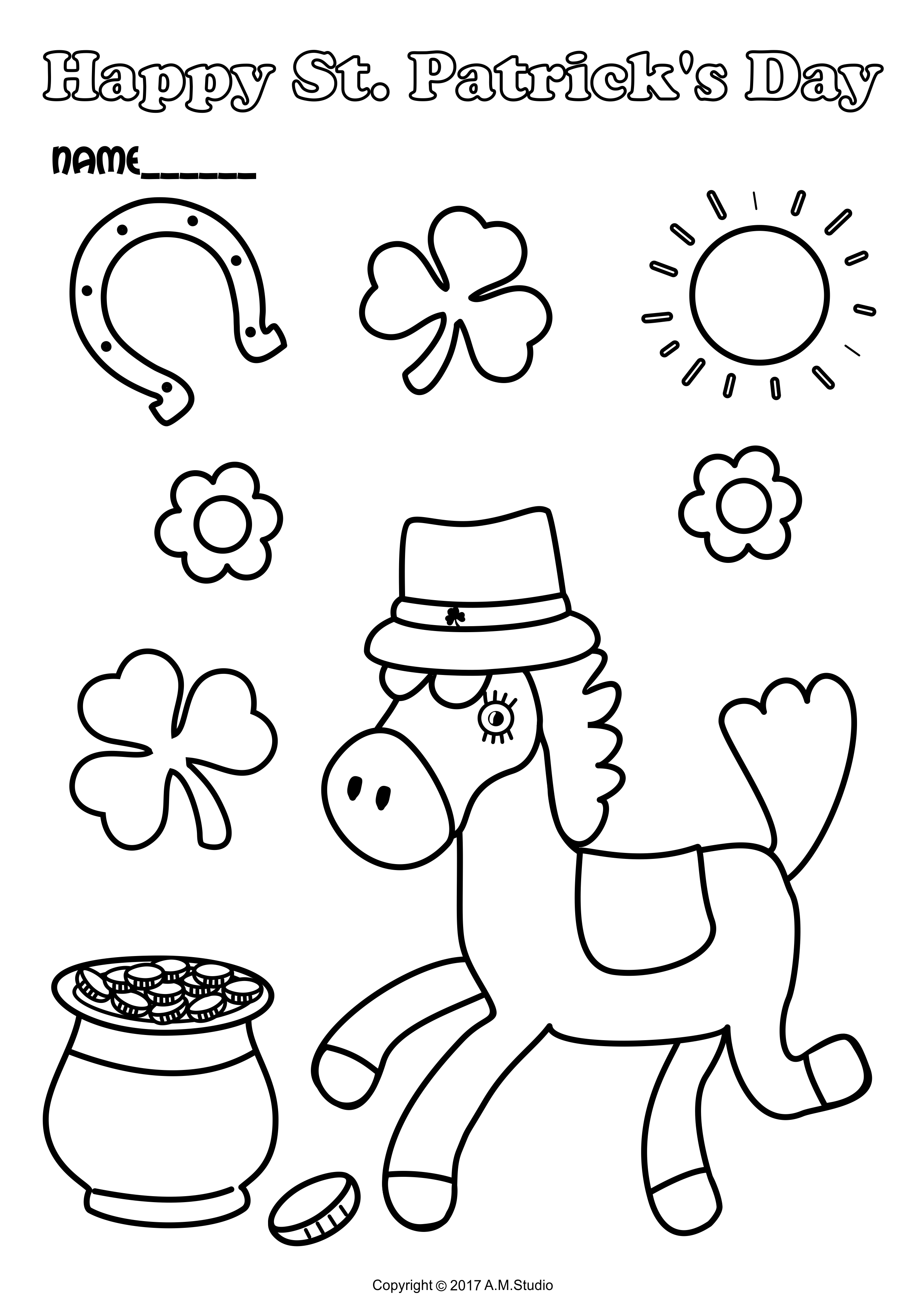 St. Patrick`s Day Printable Coloring Pages for Kids (img # 1)