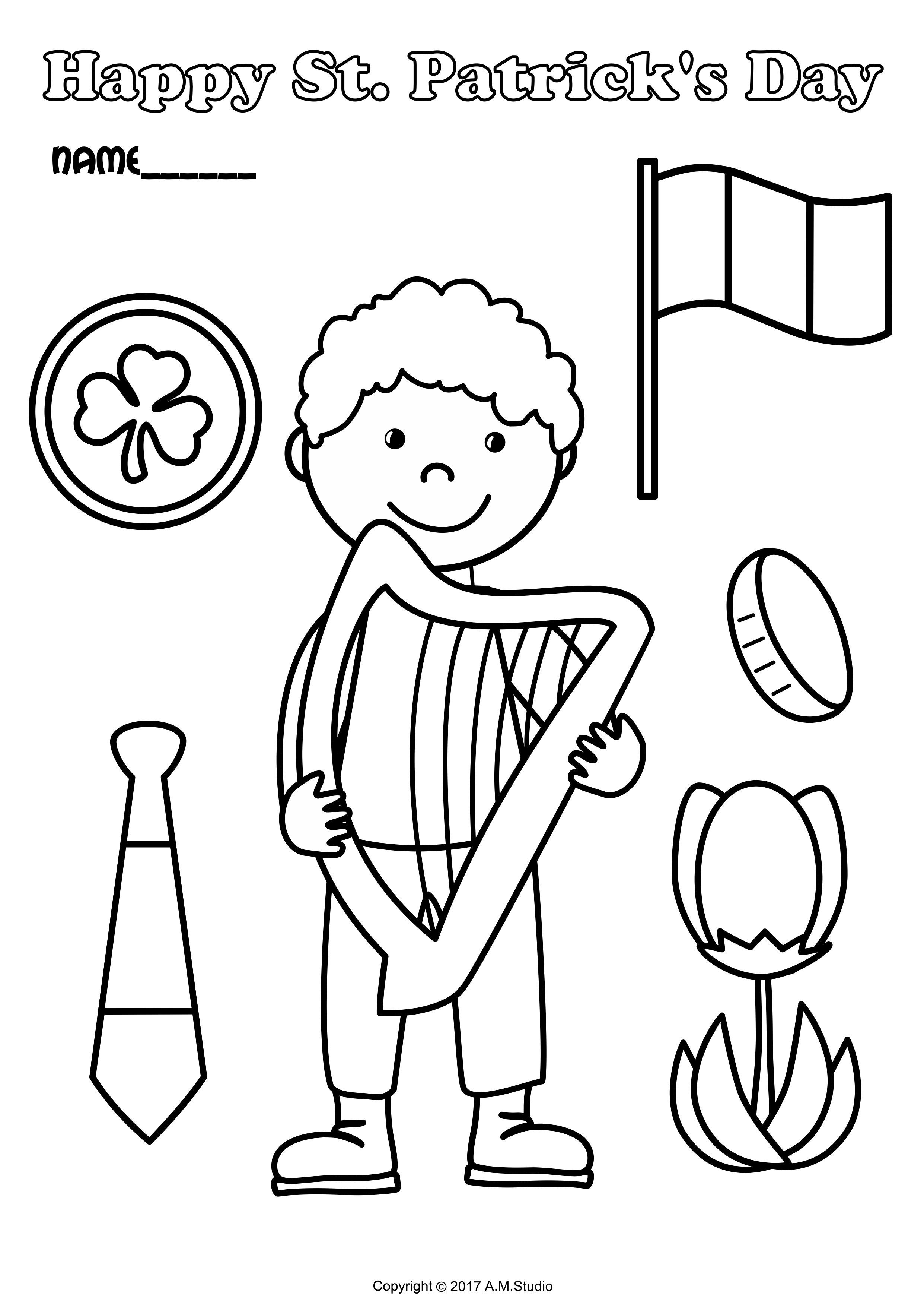 St. Patrick`s Day Printable Coloring Pages for Kids (img # 2)