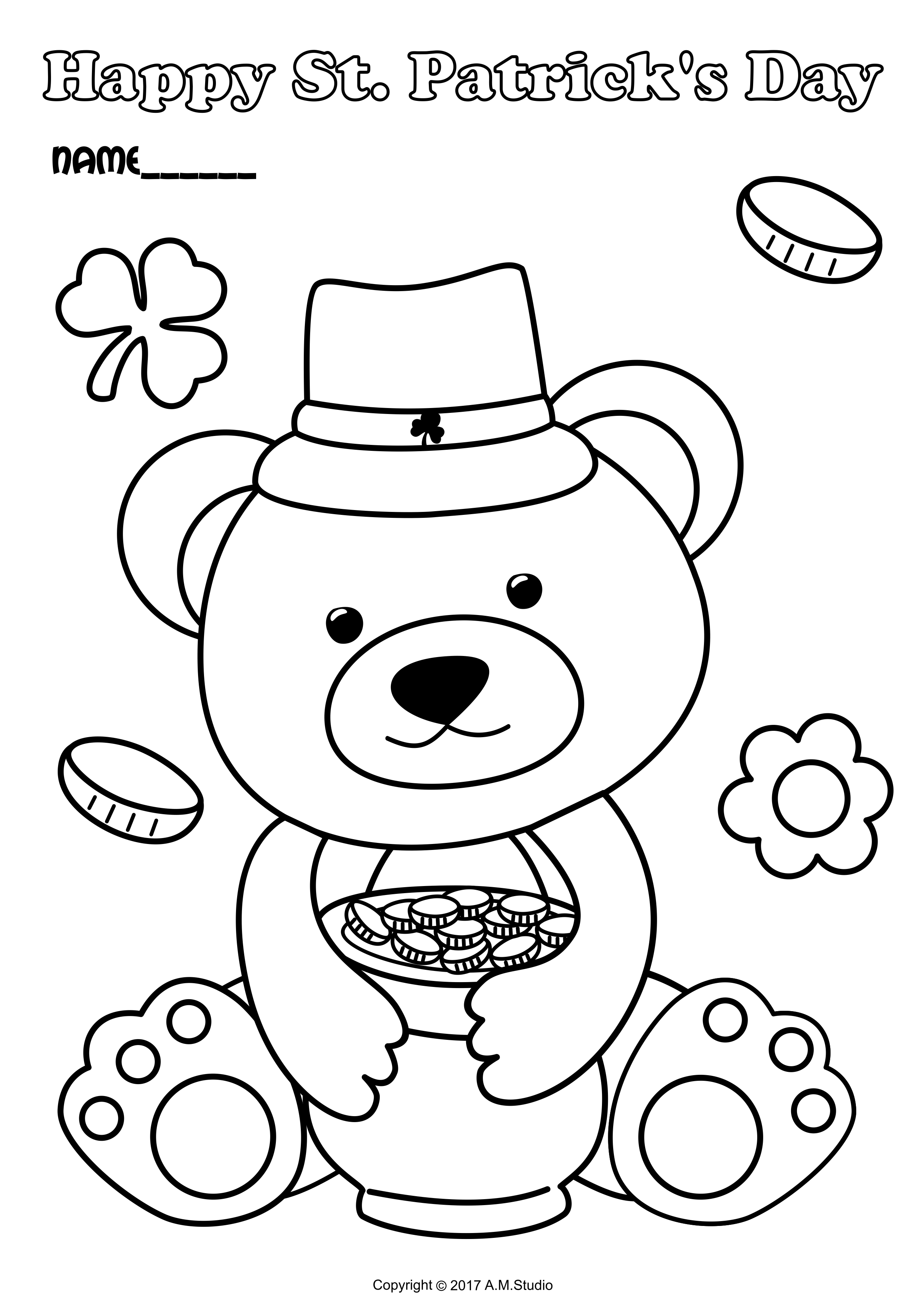 St. Patrick`s Day Printable Coloring Pages for Kids (img # 3)