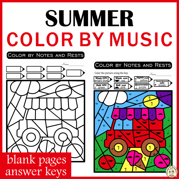 Summer Music Color by Code Pages | Notes Rests Dynamics Treble & Bass (img # 3)