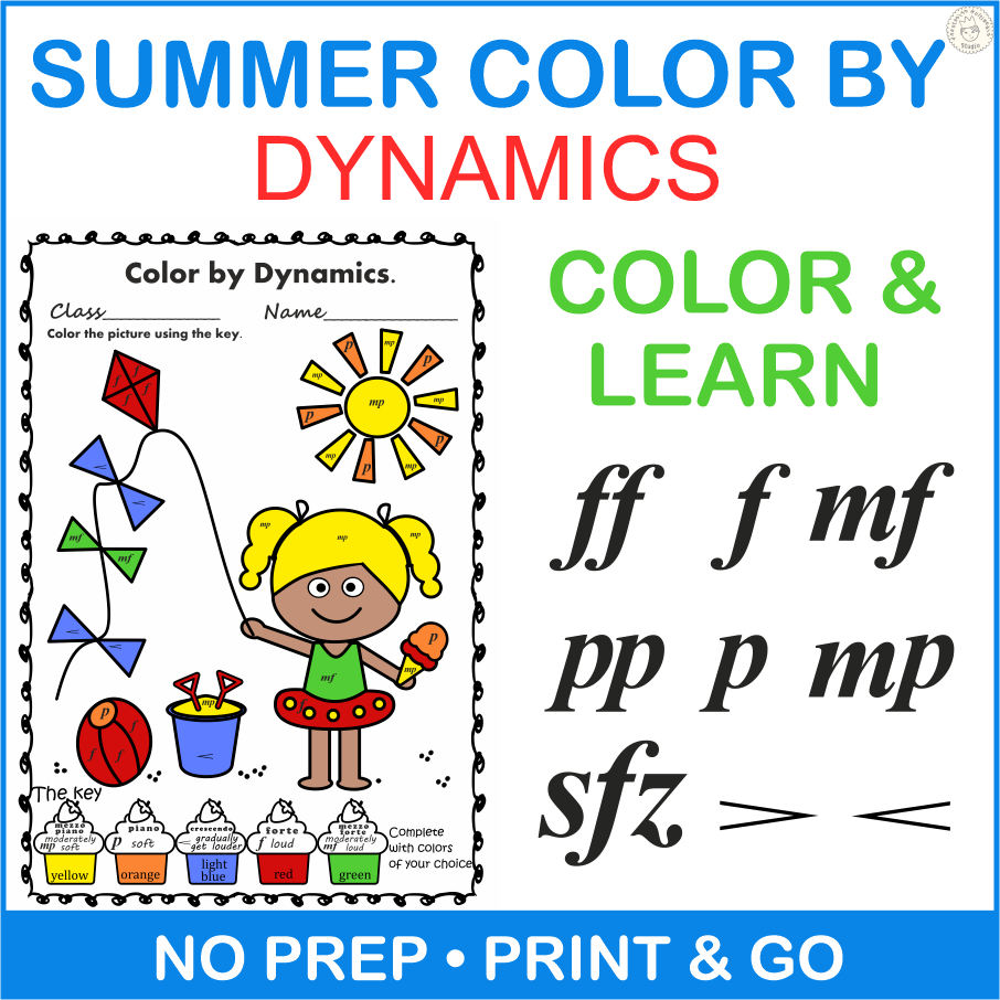 Summer Color by Dynamics Music Coloring Pages (img # 1)