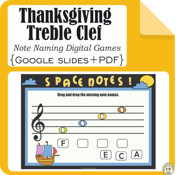 Thanksgiving Treble Clef Note Naming Digital Games (img # 3)