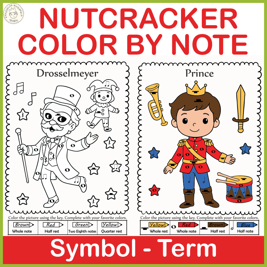 The Nutcracker Color by Note Pages | Christmas Music Coloring Activities (img # 2)