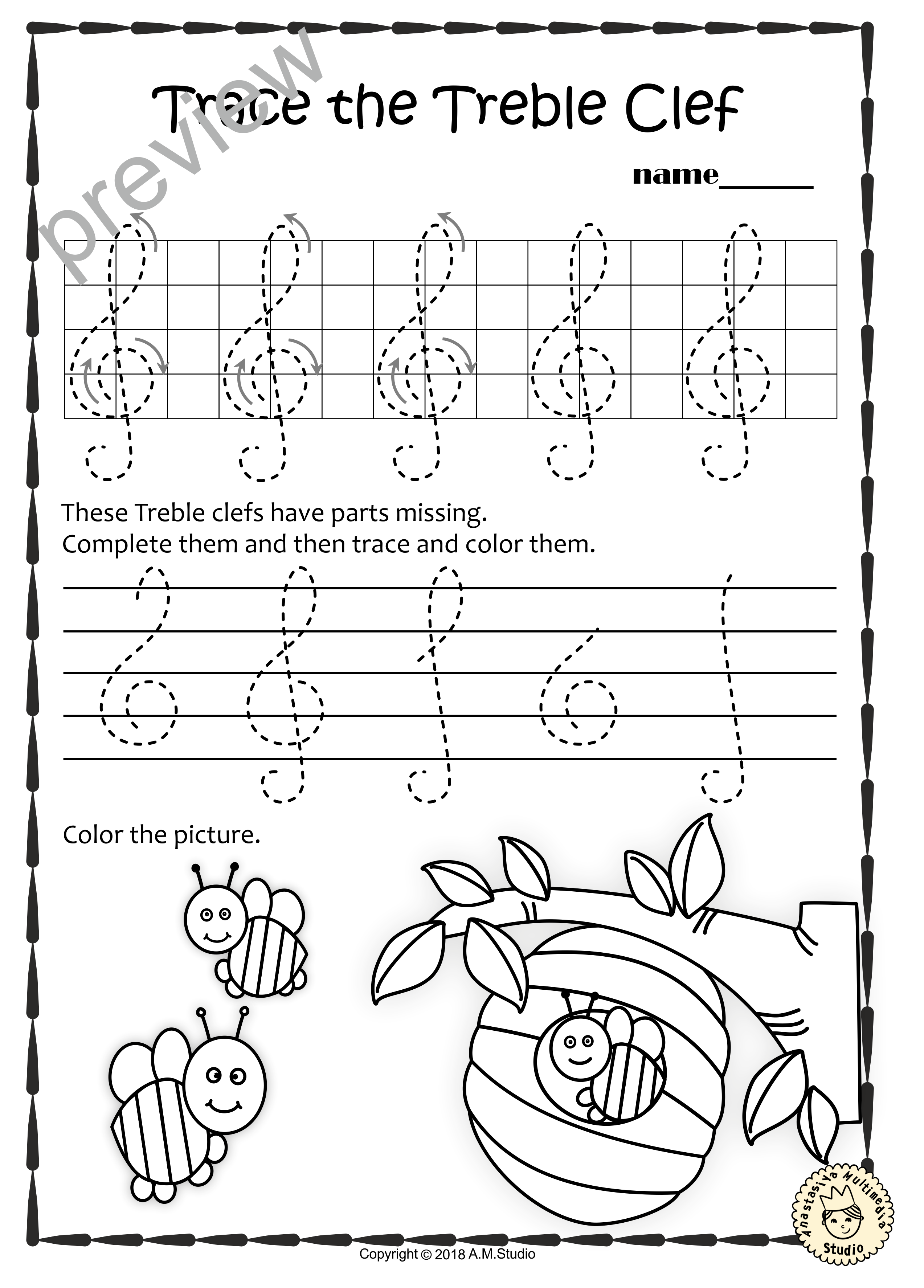 Tracing Music Notes Worksheets for Summer (img # 1)