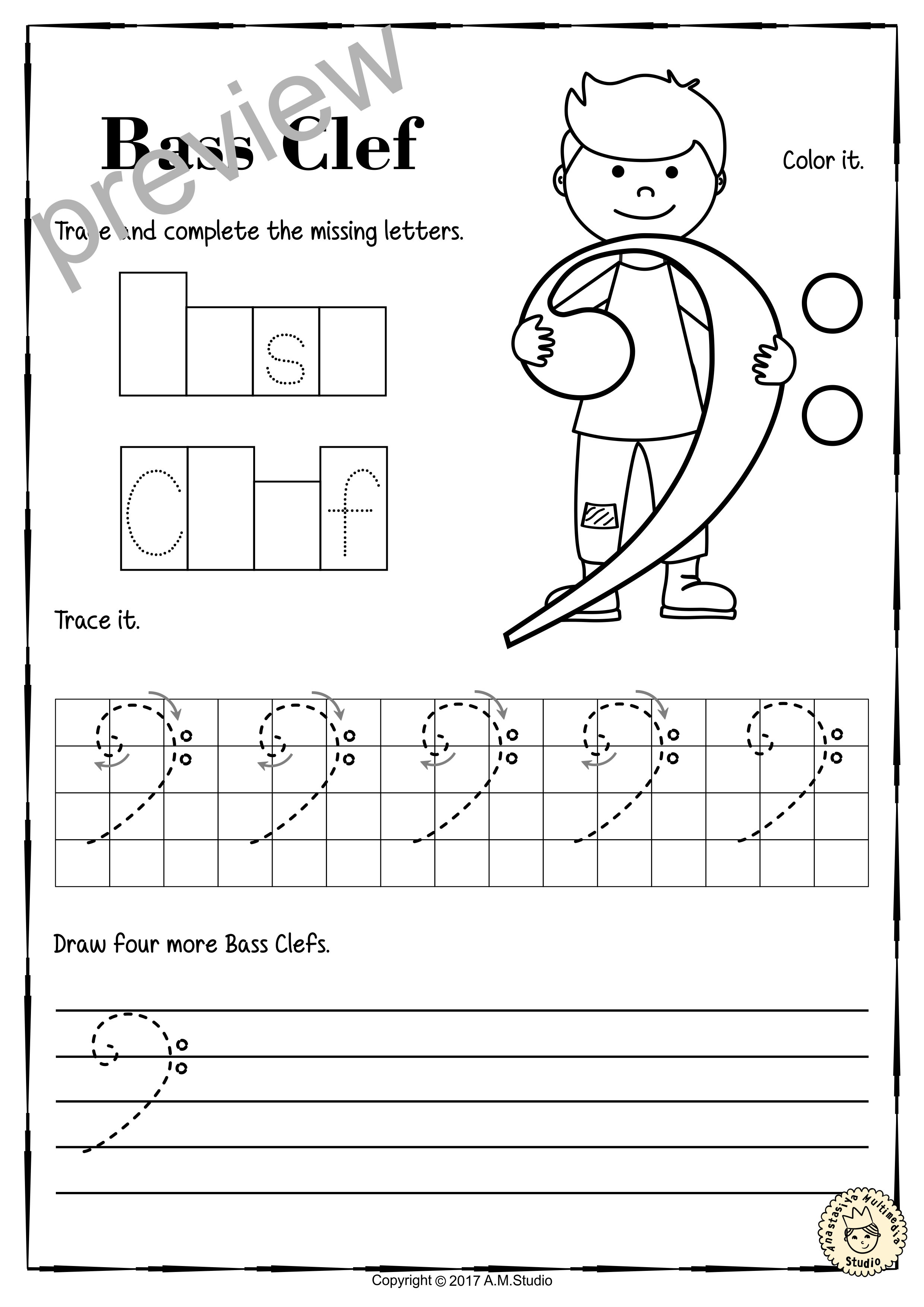 Tracing Music Notes Worksheets for kids (img # 1)
