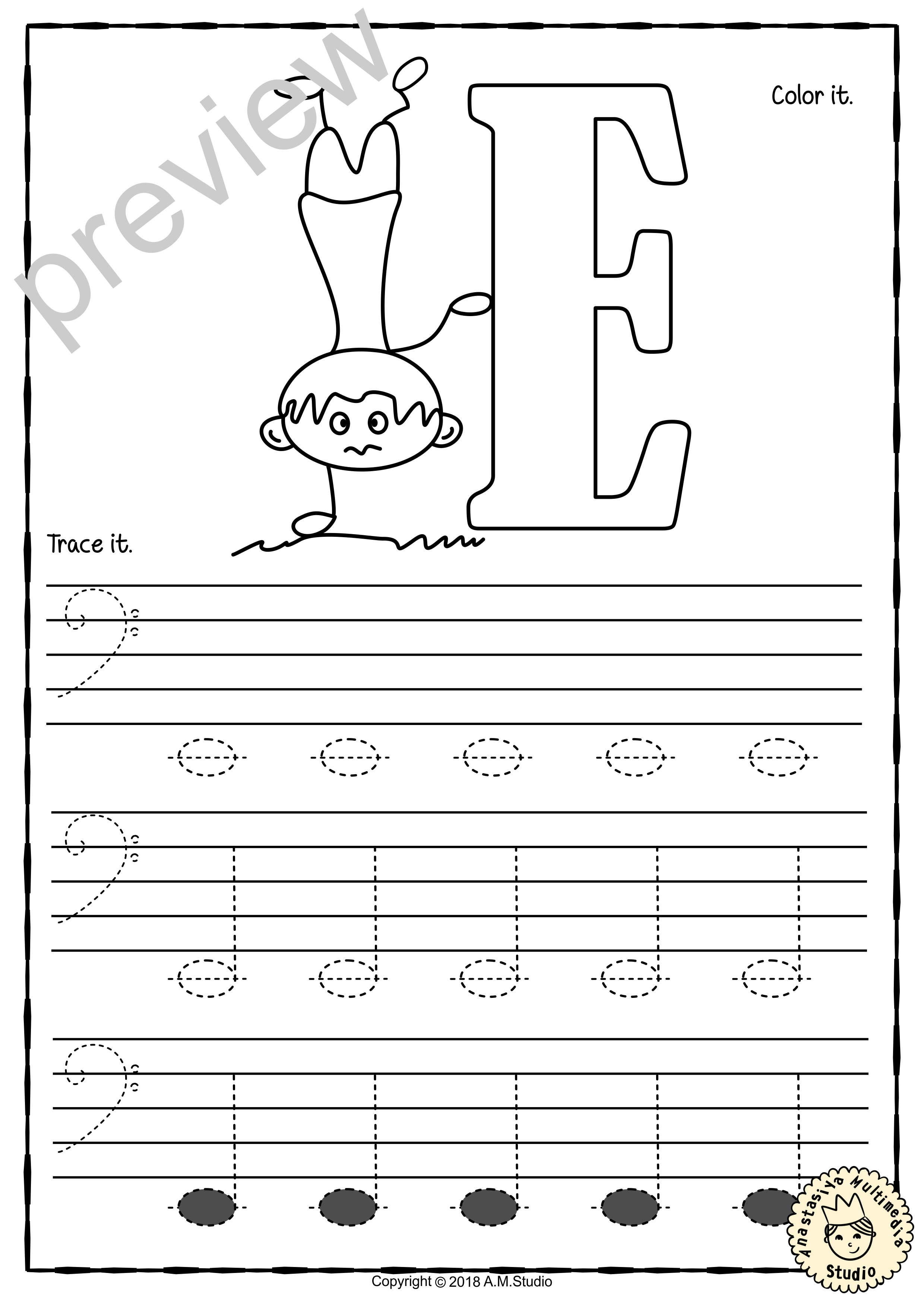 Tracing Music Notes Worksheets for kids {Bass Clef} (img # 4)