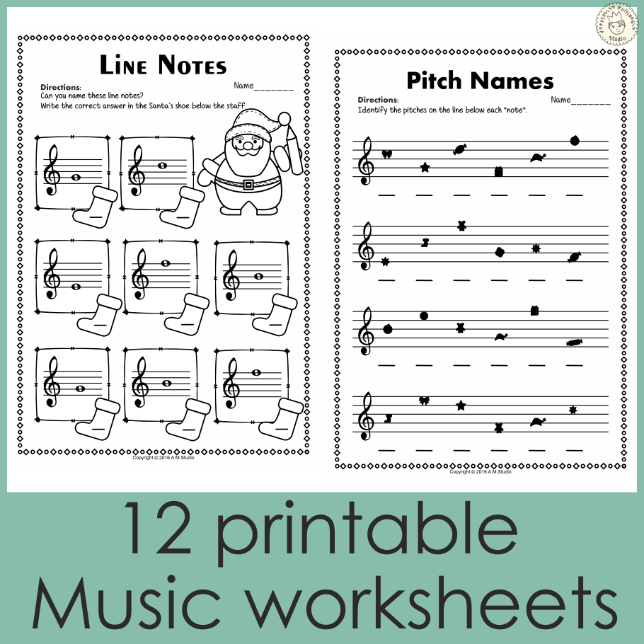 Christmas Treble Clef Note Reading Worksheets (img # 1)