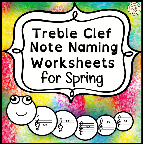 Color-by-Note | Treble Clef Note Names Worksheet Pack