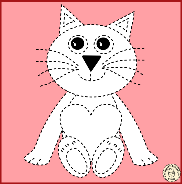Valentine`s Day Animals Tracing Clipart (img # 2)