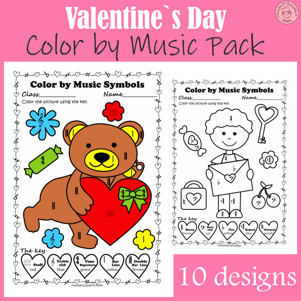 Valentine`s Day Color by Music Pack (img # 1)