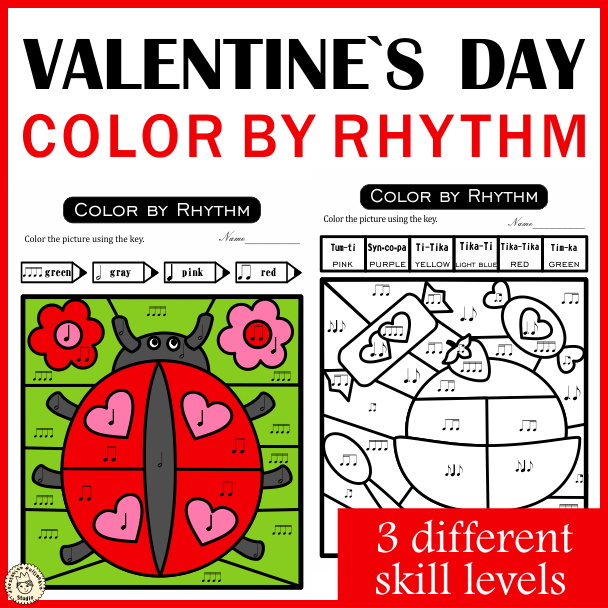 Valentine`s Day Music Color by Code | Color by Rhythm (img # 2)