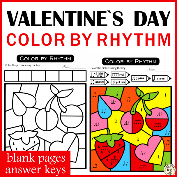 Valentine`s Day Music Color by Code | Color by Rhythm (img # 3)