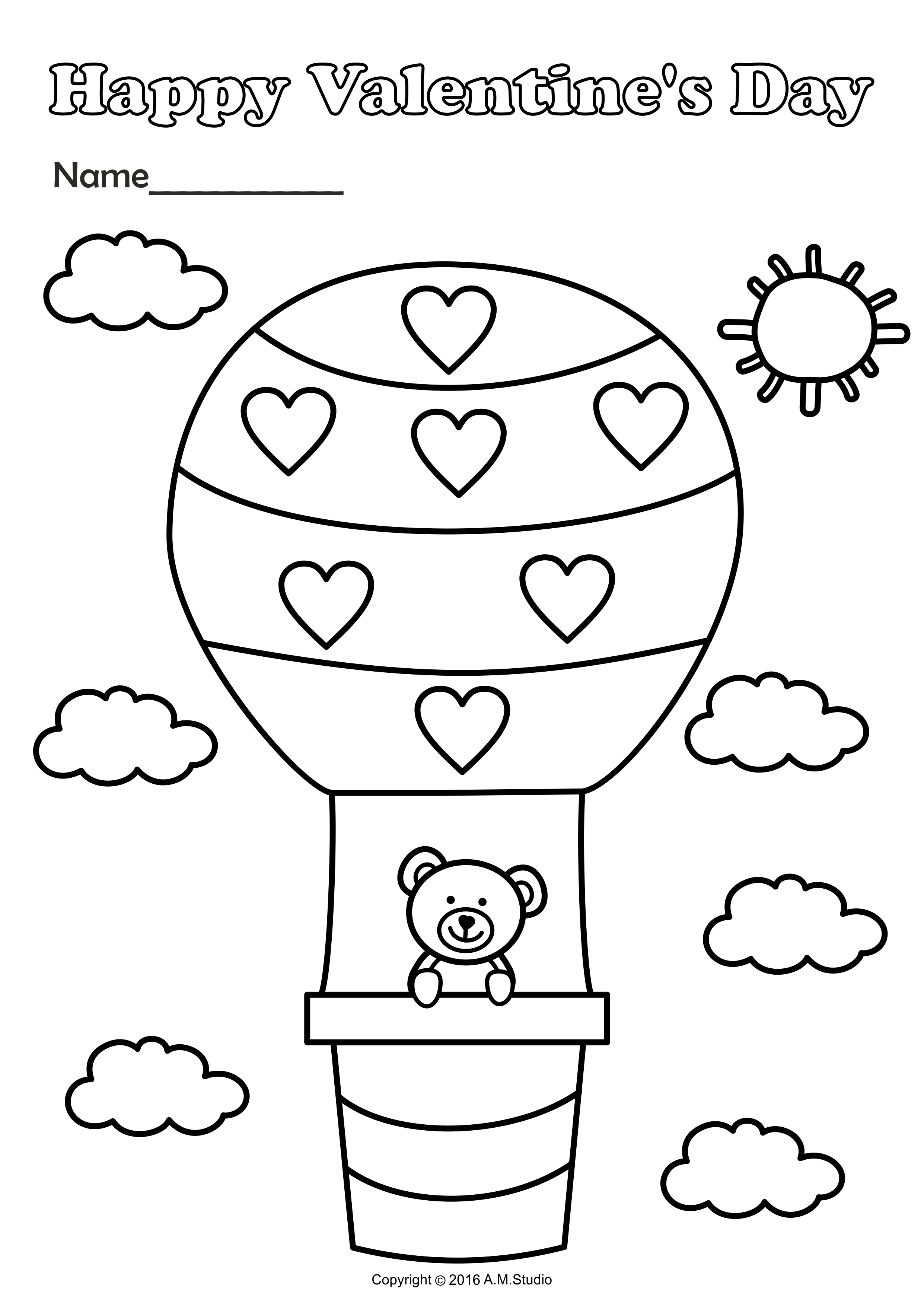 Valentine`s Day Printable Coloring Pages for Kids (img # 1)