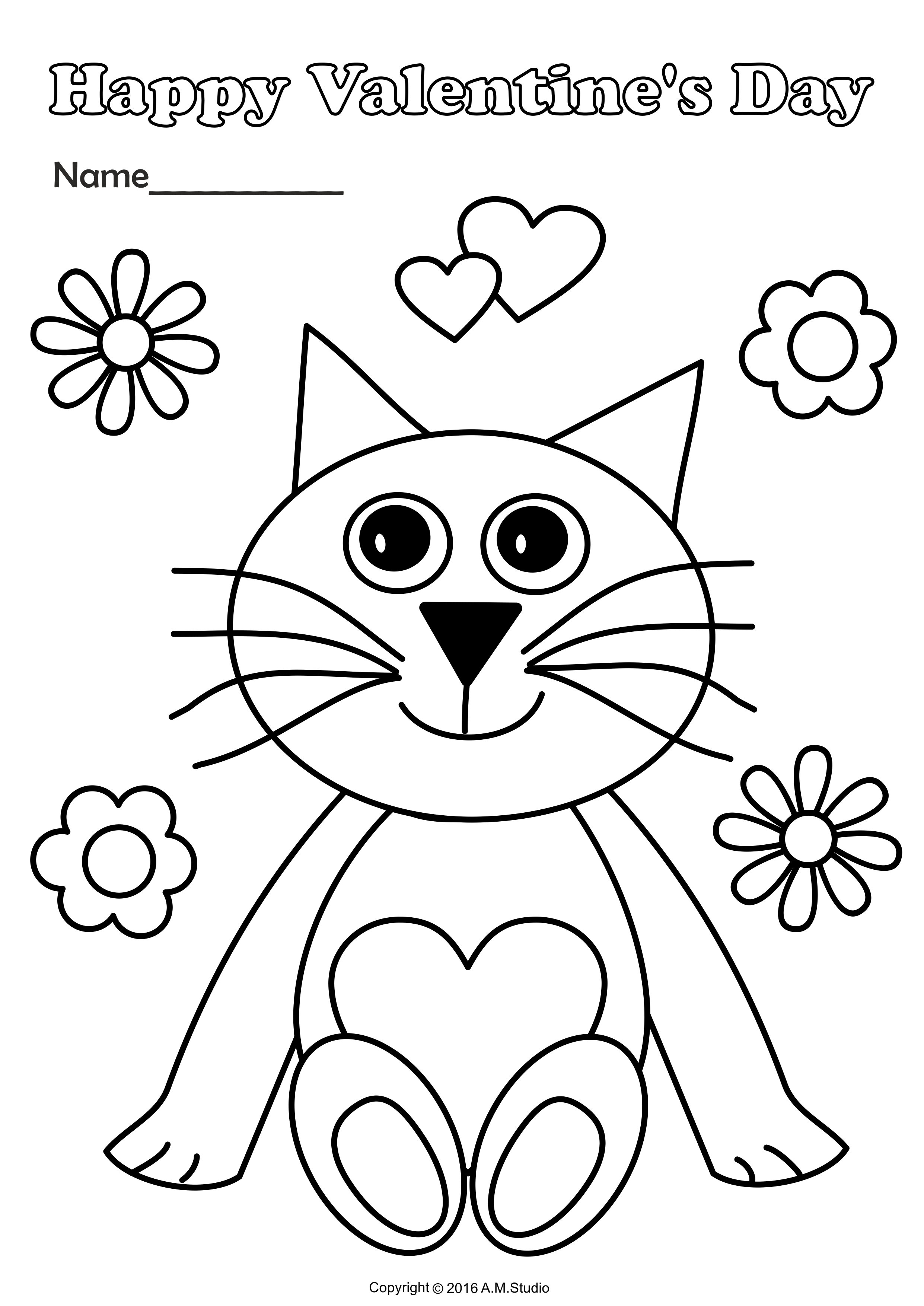 Valentine`s Day Printable Coloring Pages for Kids (img # 3)