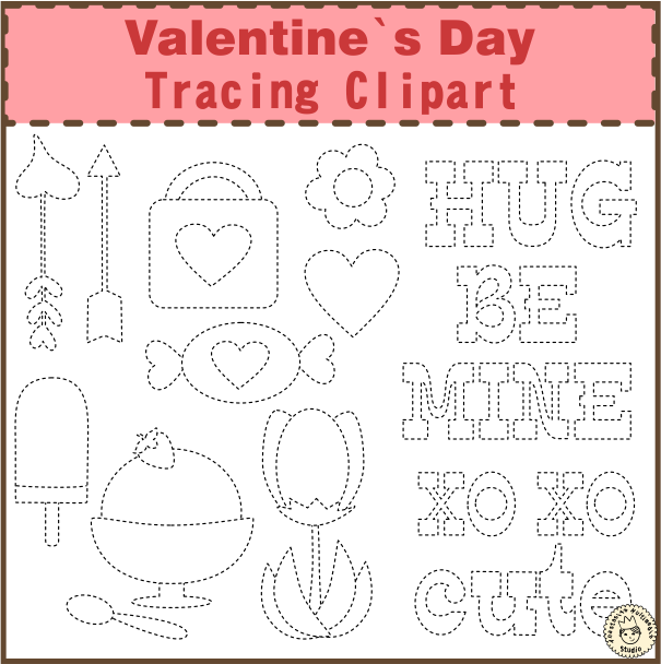 Valentines Day Tracing Clipart (img # 1)