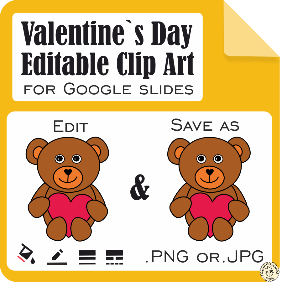 Valentine`s day Vector Editable Clip Art for Google Slides™ | Movable Images (img # 2)