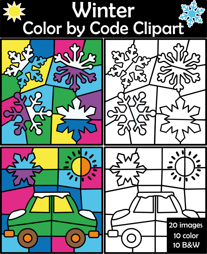 Winter Color By Code Clipart (img # 3)