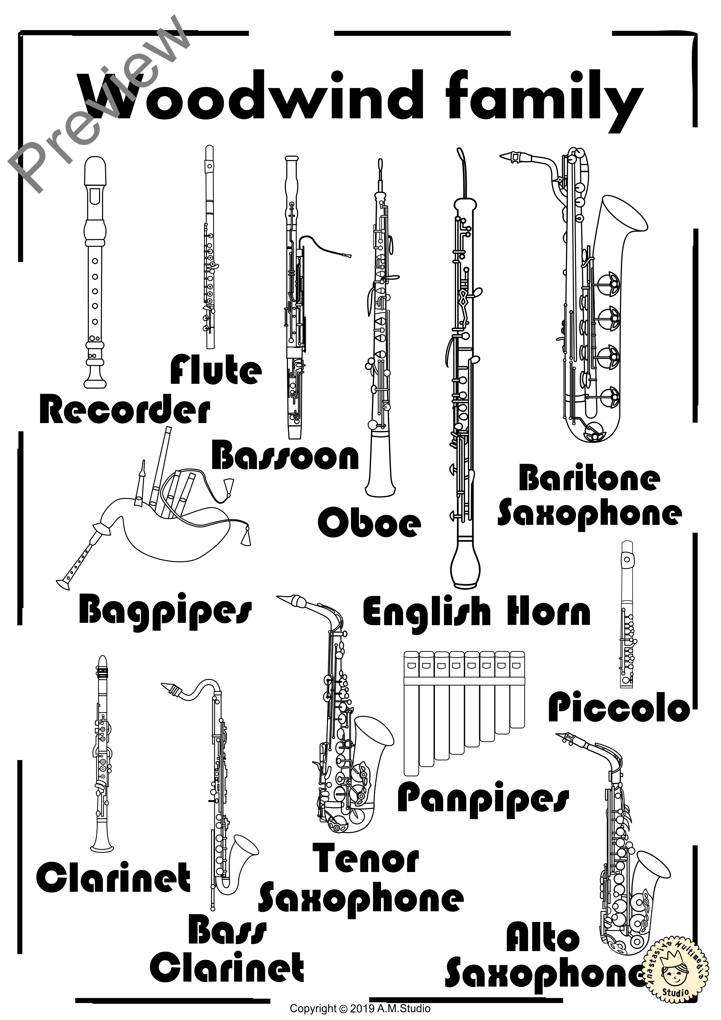 Woodwind Instruments Line Puzzles (img # 1)