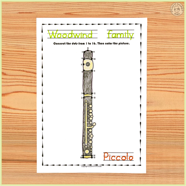 Woodwind Instruments Dot to dot Worksheets (img # 2)