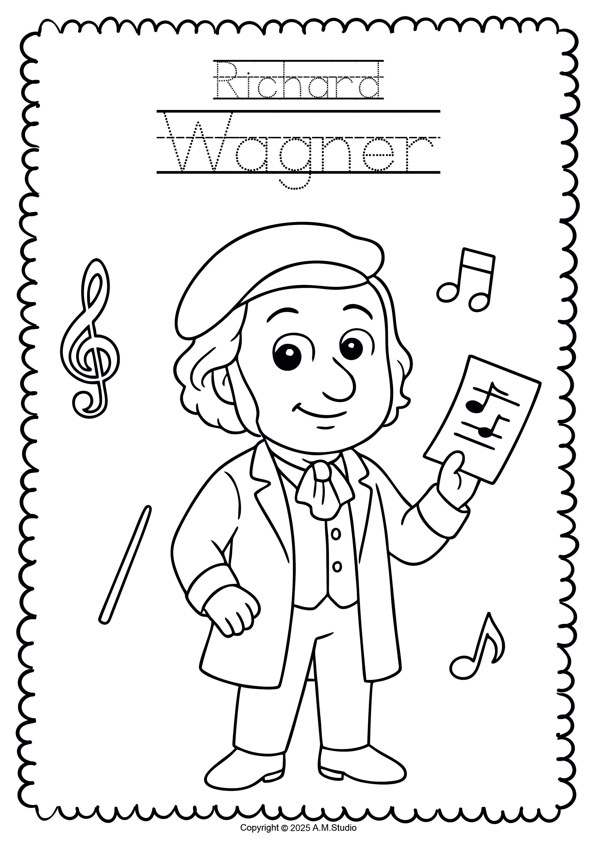 Famous Composers Coloring Pages for Kids | Music History Activities (img # 2)