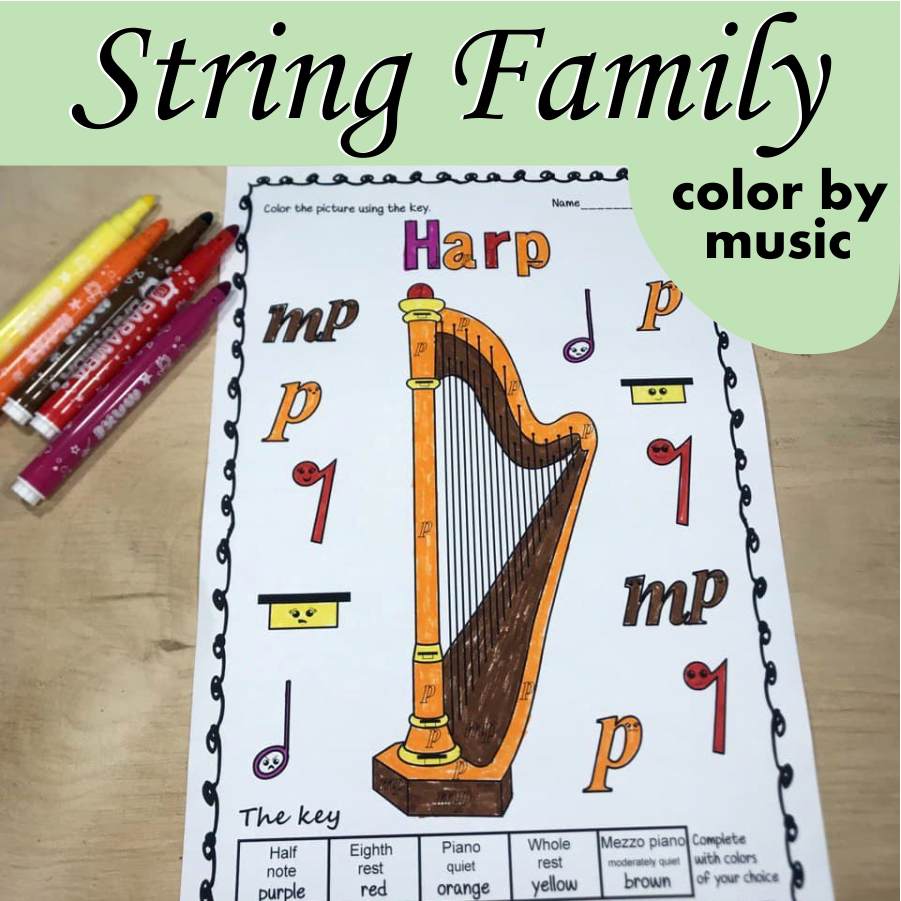 String Instruments Color by Music Pages (img # 3)