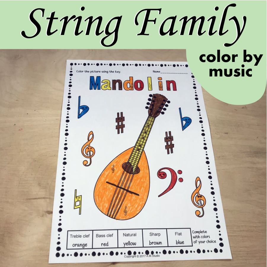 String Instruments Color by Music Pages (img # 1)